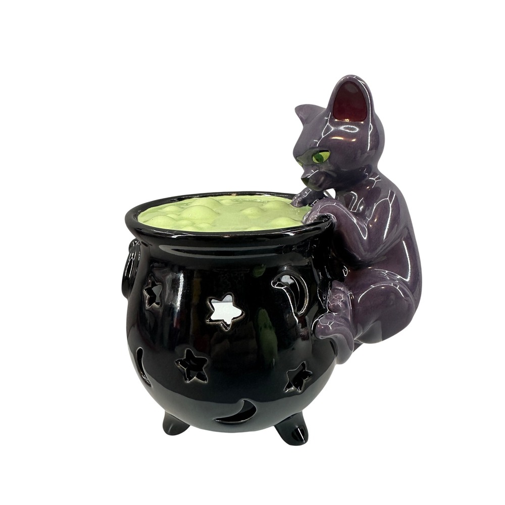 Disney Hocus Pocus Binx Cat Cauldron Votive Candle Holder Halloween Spooky Witch